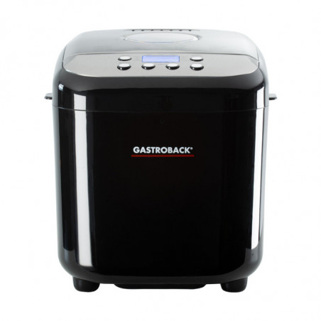 Φούρνος ψωμιού Gastroback Design Pro 42822, 500 W, 500-750-1000 γρ., 19 προγράμματα, Αντικολλητικό δοχείο, 7 είδη ψωμιού, 3 επίπεδα ψησίματος, Μαύρο