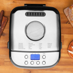 Φούρνος ψωμιού Gastroback Design Pro 42822, 500 W, 500-750-1000 γρ., 19 προγράμματα, Αντικολλητικό δοχείο, 7 είδη ψωμιού, 3 επίπεδα ψησίματος, Μαύρο