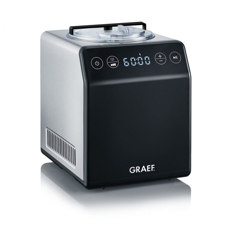 Παγωτομηχανή 2 σε 1 Graef IM706, 180 W, 2 λίτρα, 4 προγράμματα, από -18 °C έως -35 °C, οθόνη αφής, μαύρο