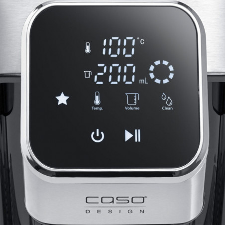 Θερμοσίφωνας Caso HW 770 Advanced, 2600 W, 2,7 λίτρα, 13 ρυθμίσεις θερμοκρασίας, 40-100 °C, μνήμη, οθόνη αφής, φίλτρο, μαύρο/ανοξείδωτο