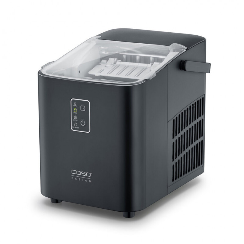 Παγομηχανή Caso IceChef Compact 3401, 120 W, 1 λίτρο, 12 κιλά/24 ώρες, 2 μεγέθη, Αυτοκαθαρισμός, Με συμπιεστή, Μαύρο ματ