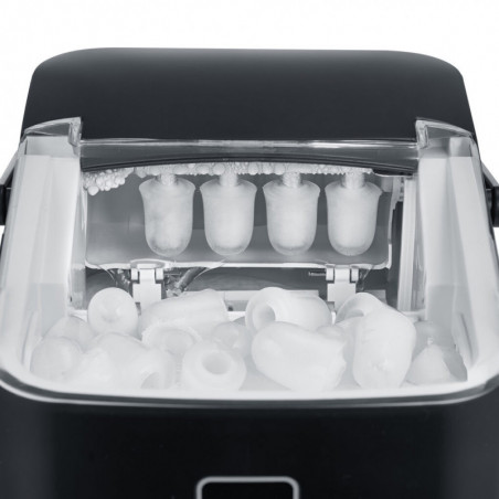 Παγομηχανή Caso IceChef Compact 3401, 120 W, 1 λίτρο, 12 κιλά/24 ώρες, 2 μεγέθη, Αυτοκαθαρισμός, Με συμπιεστή, Μαύρο ματ