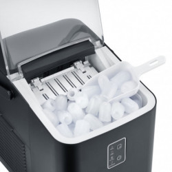 Παγομηχανή Caso IceChef Compact 3401, 120 W, 1 λίτρο, 12 κιλά/24 ώρες, 2 μεγέθη, Αυτοκαθαρισμός, Με συμπιεστή, Μαύρο ματ