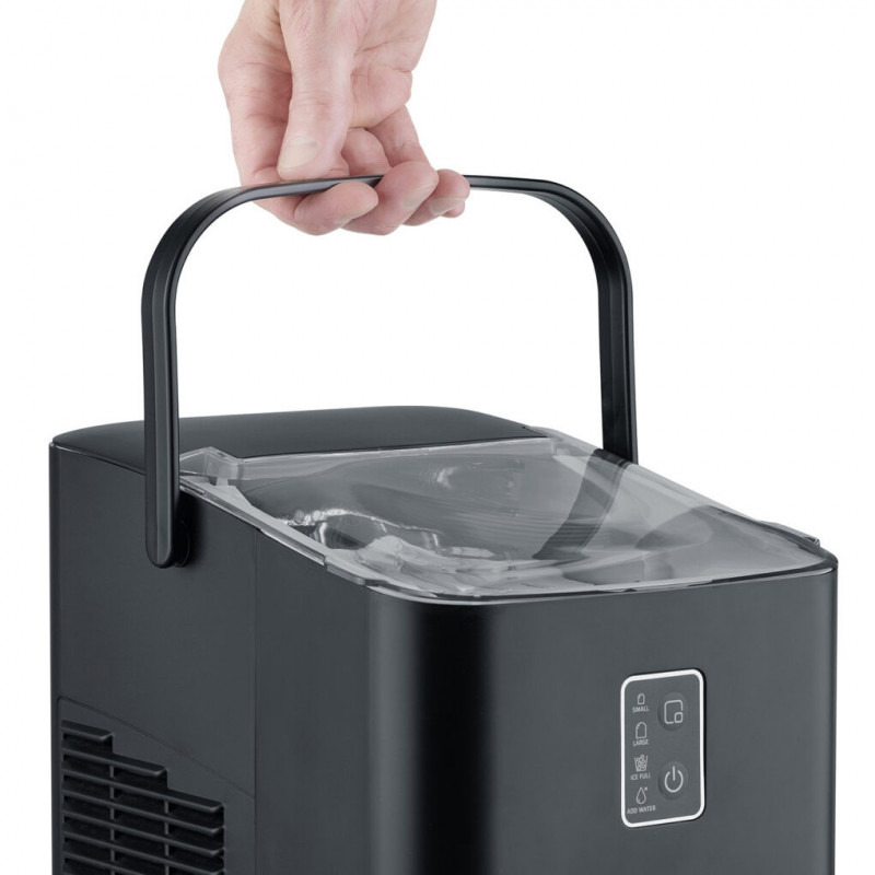 Παγομηχανή Caso IceChef Compact 3401, 120 W, 1 λίτρο, 12 κιλά/24 ώρες, 2 μεγέθη, Αυτοκαθαρισμός, Με συμπιεστή, Μαύρο ματ