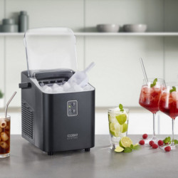 Παγομηχανή Caso IceChef Compact 3401, 120 W, 1 λίτρο, 12 κιλά/24 ώρες, 2 μεγέθη, Αυτοκαθαρισμός, Με συμπιεστή, Μαύρο ματ