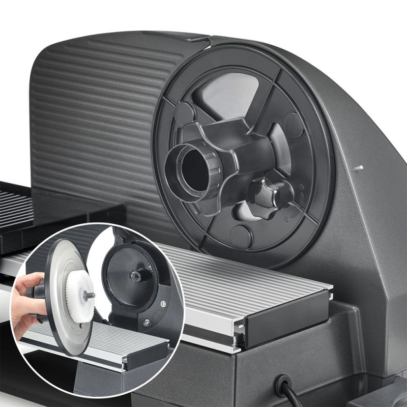 Κοπτική μηχανή για λουκάνικα Graef Master M95, 170 W, 0-20 mm, λεπίδα 170 mm, ανοξείδωτο ατσάλι, συνδυαστικό εξάρτημα, μαύρο