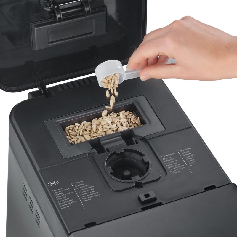 Φούρνος ψωμιού Graef BA806, 520 W, 500-750 γρ., 36 προγράμματα, Αντικολλητική επίστρωση, 3 επίπεδα, Χρονοδιακόπτης με λειτουργία καθυστερημένης εκκίνησης, Μαύρο