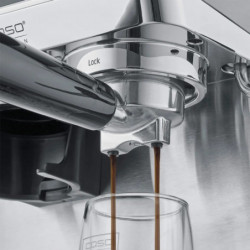 Μηχανή εσπρέσο Caso EspressoGourmet&Grind, 1500 W, 20 bar, 1,8 λίτρα, Ulka, προ-έγχυση, Cold Brew, χειριστήριο με οθόνη αφής, μύλος, πορταφίλτρο, ανοξείδωτο