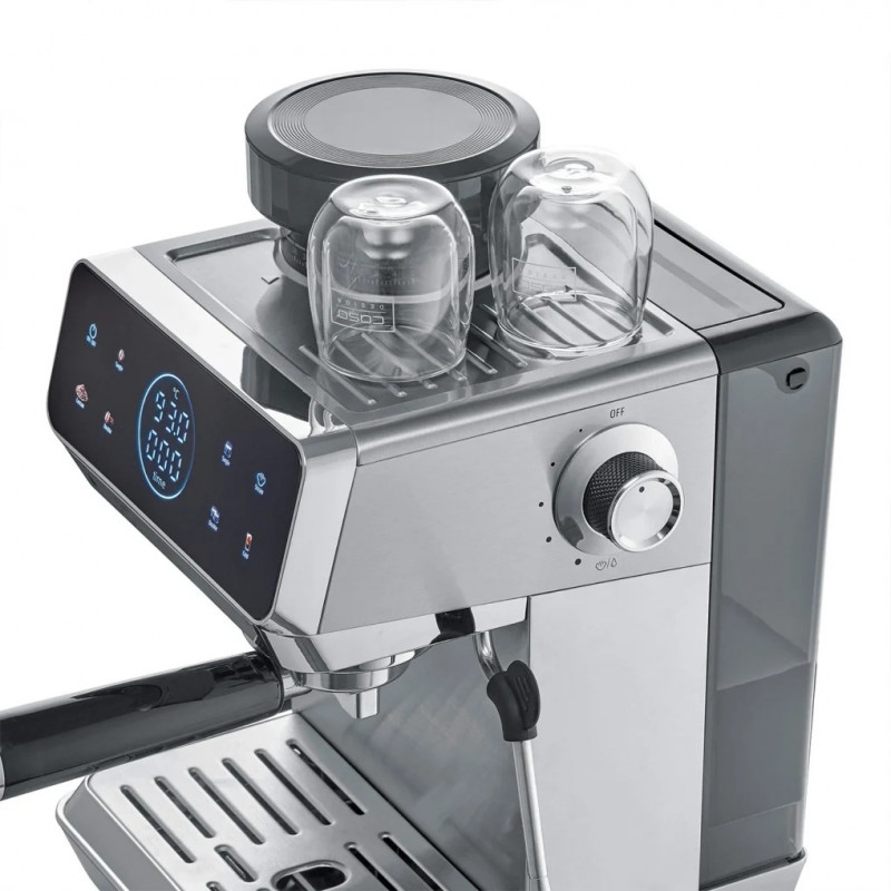 Μηχανή εσπρέσο Caso EspressoGourmet&Grind, 1500 W, 20 bar, 1,8 λίτρα, Ulka, προ-έγχυση, Cold Brew, χειριστήριο με οθόνη αφής, μύλος, πορταφίλτρο, ανοξείδωτο