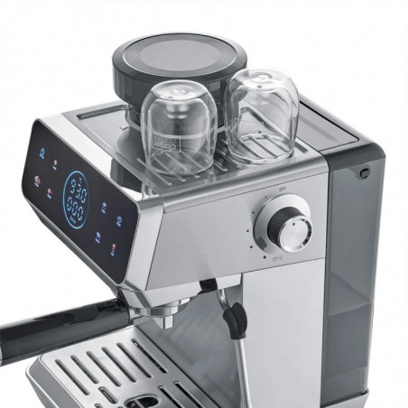 Μηχανή εσπρέσο Caso EspressoGourmet&Grind, 1500 W, 20 bar, 1,8 λίτρα, Ulka, προ-έγχυση, Cold Brew, χειριστήριο με οθόνη αφής, μύλος, πορταφίλτρο, ανοξείδωτο