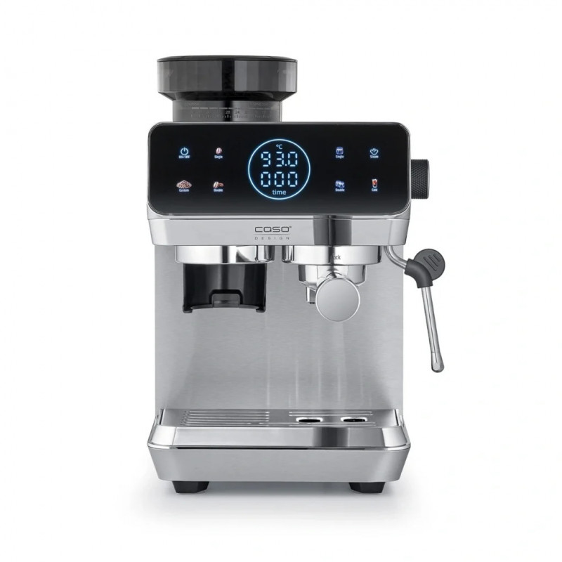 Μηχανή εσπρέσο Caso EspressoGourmet&Grind, 1500 W, 20 bar, 1,8 λίτρα, Ulka, προ-έγχυση, Cold Brew, χειριστήριο με οθόνη αφής, μύλος, πορταφίλτρο, ανοξείδωτο