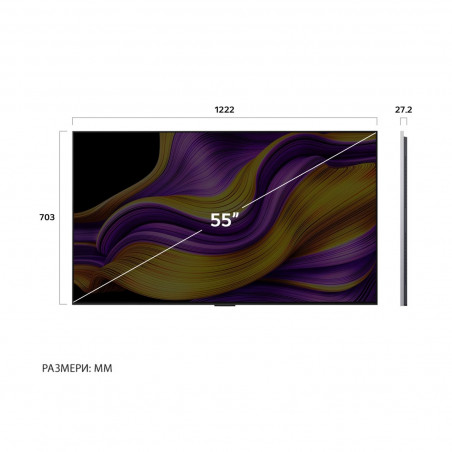 Τηλεόραση LG OLED55G51LW, 4K Ultra HD 3840 x 2160, 55", Κατηγορία E, Tandem OLED, Smart TV, Dolby Vision, AI Upscaling, webOS, Μαύρο