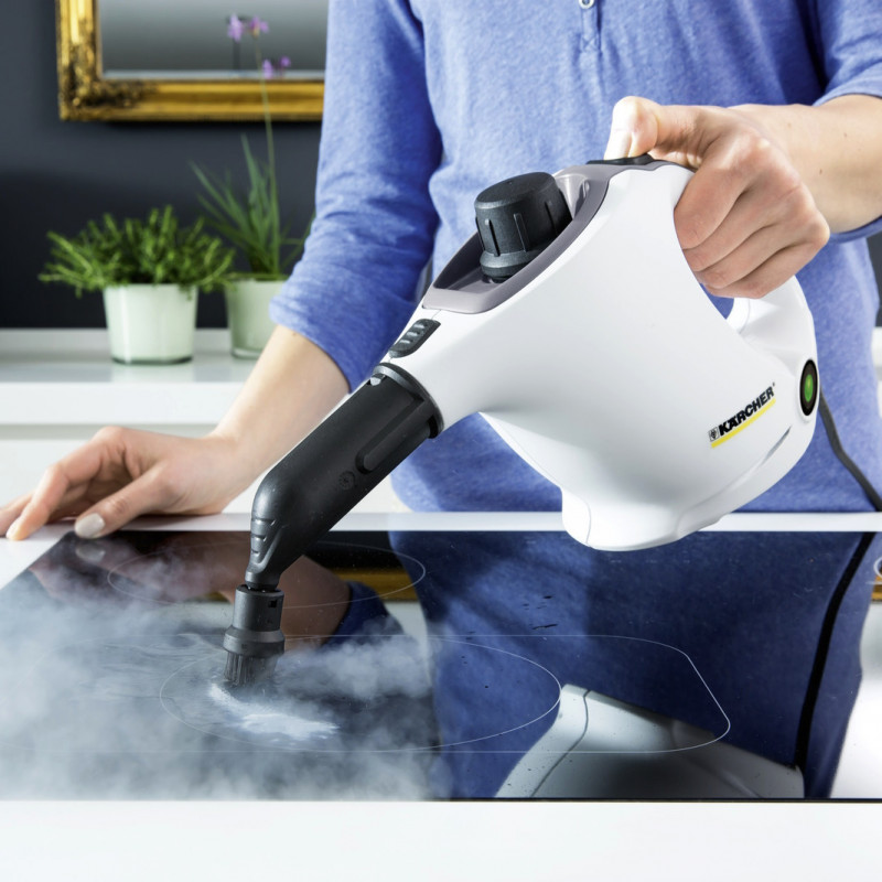 Ατμοκαθαριστής Karcher SC 1 EasyFix, 1200 W, 0,2 λίτρα, 3 bar, 20 m², Θέρμανση σε 3 λεπτά, Προστασία από τα παιδιά, Λευκό/Μαύρο