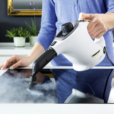 Ατμοκαθαριστής Karcher SC 1 EasyFix, 1200 W, 0,2 λίτρα, 3 bar, 20 m², Θέρμανση σε 3 λεπτά, Προστασία από τα παιδιά, Λευκό/Μαύρο