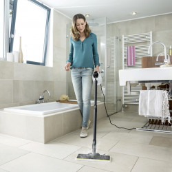 Ατμοκαθαριστής Karcher SC 1 EasyFix, 1200 W, 0,2 λίτρα, 3 bar, 20 m², Θέρμανση σε 3 λεπτά, Προστασία από τα παιδιά, Λευκό/Μαύρο