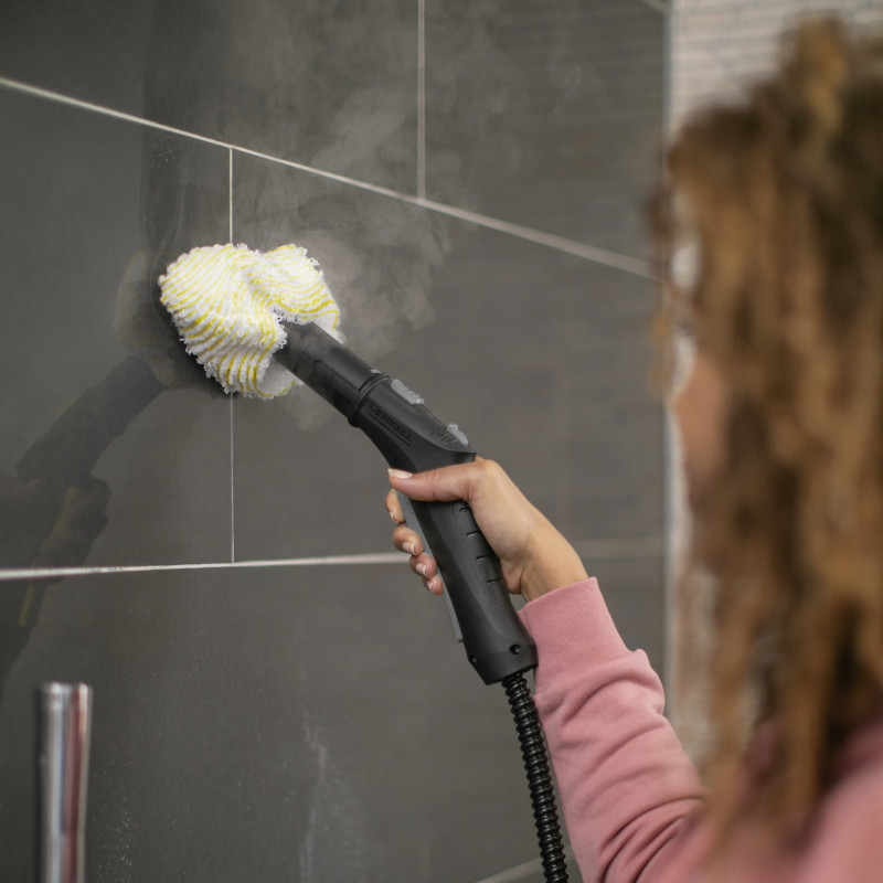 Ατμοκαθαριστής Karcher SC 2 EasyFix, 1500 W, 1 λίτρο, 3,2 bar, 75 m², χρόνος προθέρμανσης έως 6,5 λεπτά, προστασία από τα παιδιά, λευκό/μαύρο