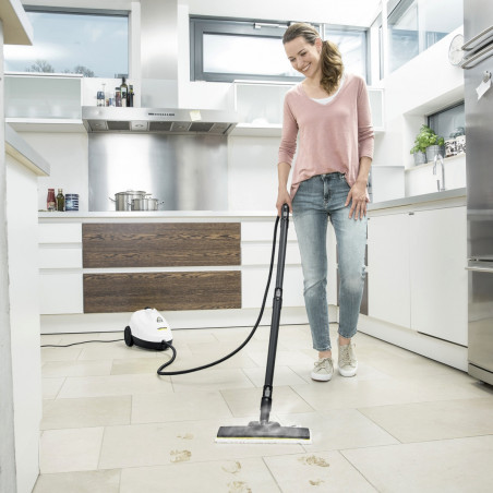 Ατμοκαθαριστής Karcher SC 2 EasyFix, 1500 W, 1 λίτρο, 3,2 bar, 75 m², χρόνος προθέρμανσης έως 6,5 λεπτά, προστασία από τα παιδιά, λευκό/μαύρο