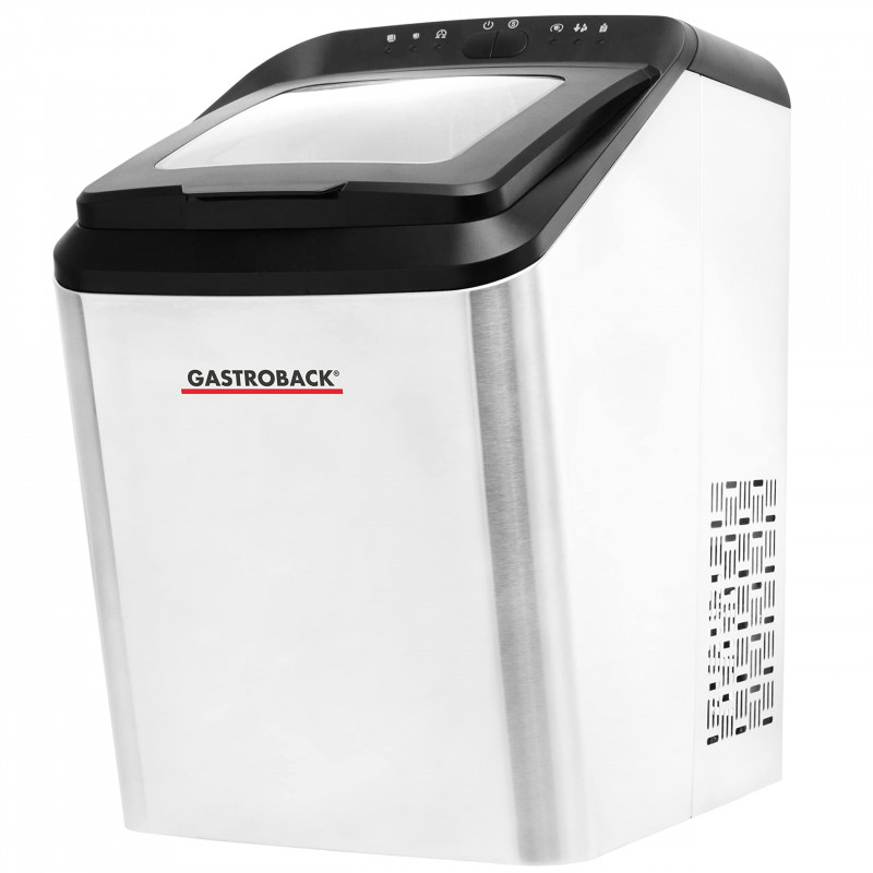 Παγομηχανή Gastroback Bartender Pro 41143, 145 W, 15 kg/24 ώρες, 2,8 λίτρα, 2 μεγέθη, R600a, LED, χωρίς CFC, ανοξείδωτο/μαύρο