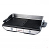 Ηλεκτρική ψησταριά με κινητές πλάκες Gastroback Advanced Pro 42523, 2300 W, 50 × 30 cm, 90–240 °C, Λεία/ραβδωτή, Αντικολλητική, Δίσκος συλλογής λίπους, Μαύρο/ανοξείδωτο