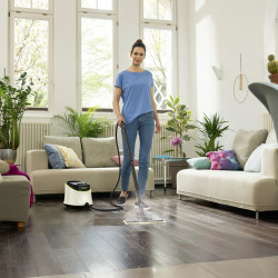 Ατμοκαθαριστής Karcher SC 3 Deluxe, 1900 W, 1 λίτρο, 3,5 bar, 75 m², Θέρμανση σε 30 δευτερόλεπτα, ενδεικτική λυχνία LED, Λευκό/Μαύρο