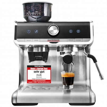 Μηχανή εσπρέσο Gastroback Espresso Barista Pro 42616, 1550 W, 15 bar, 2,8 l, ULKA, PID, 30 βαθμοί άλεσης, ανοξείδωτο