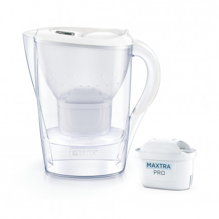 Κανάτα φιλτραρίσματος νερού Brita Marella Cool Memo, 2,4 λίτρα, ηλεκτρονική ένδειξη Memo, φίλτρο Maxtra Pro, χωρίς BPA, λευκό