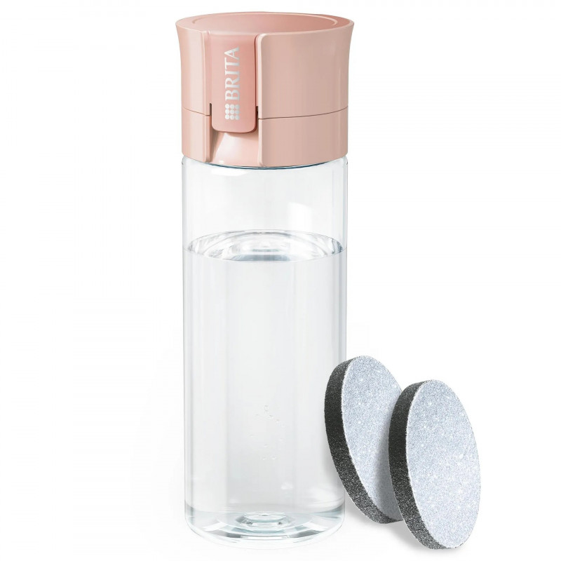 Φιάλη νερού με φίλτρο Brita Fill & Go Vital, 600 ml, φίλτρα MicroDisc, χωρίς BPA, ροζ