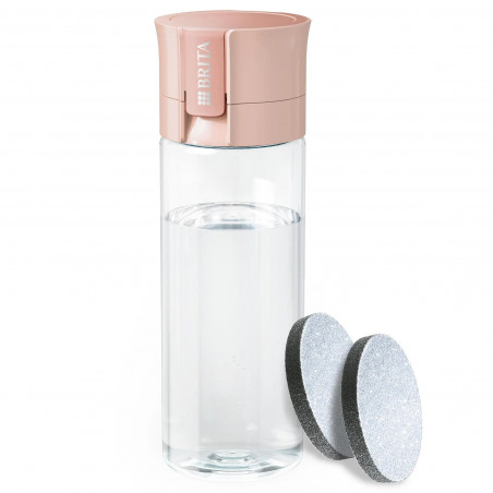 Φιάλη νερού με φίλτρο Brita Fill & Go Vital, 600 ml, φίλτρα MicroDisc, χωρίς BPA, ροζ
