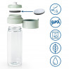 Φιάλη νερού με φίλτρο Brita Fill & Go Vital, 600 ml, φίλτρα MicroDisc, χωρίς BPA, ανοιχτό πράσινο