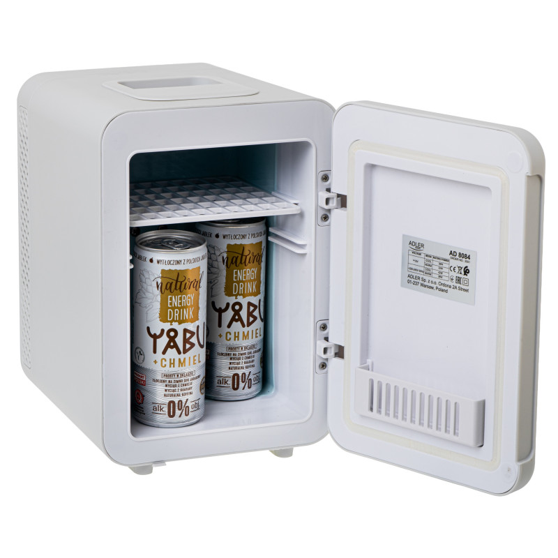 Μίνι ψυγείο Adler AD 8084, 42 W, 4 λίτρα, Peltier, Ψύξη/θέρμανση, Ρυθμιζόμενο ράφι, Γκρι
