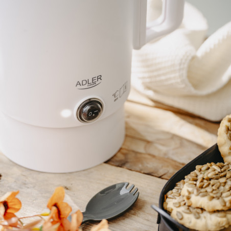Ηλεκτρική κατσαρόλα για ταξίδια Adler AD 1388w, 650 W, 0,8 λίτρα, Αφαιρούμενο καπάκι, Περιστρεφόμενη βάση, Λευκό
