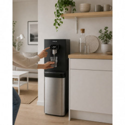 Διανομέας νερού Finlux FWD-2611TS, 520 W, 12-95 °C, Ψύξη 3 λ/ώρα, Θέρμανση 5 λ/ώρα, Με συμπιεστή, Μαύρο/ασημί