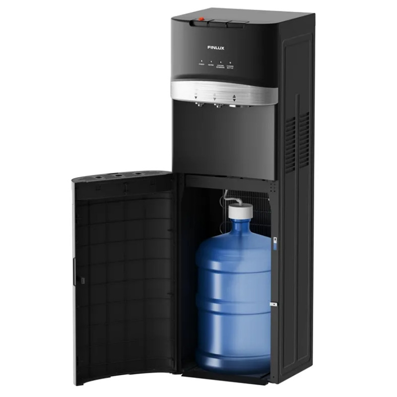 Διανομέας νερού με παγομηχανή Finlux FWD-2602IM, 520 W, 12-95 °C, Ψύξη 4 λ/ώρα, Θέρμανση 5 λ/ώρα, Με συμπιεστή, Μαύρο/ασημί