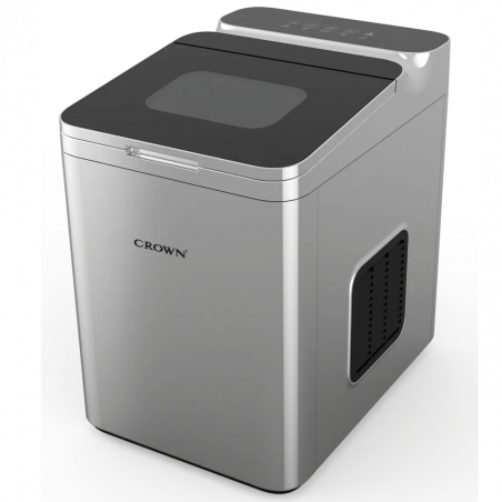 Παγομηχανή Crown ICM-625S, 112 W, 12 kg/24 ώρες, 1,5 λίτρα, 2 μεγέθη, Αυτοκαθαρισμός, R600a, Ενδείξεις, Ανοξείδωτο