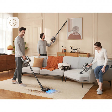 Κάθετη ηλεκτρική σκούπα Dreame R20 VTV97A, 190 AW, 3 λειτουργίες, 0,6 λίτρα, 90 λεπτά, HEPA, οθόνη LCD, Μαύρο