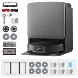 Ρομποτική σκούπα Roborock Saros 20 Complete Black, 65 W, 36.000 Pa, 259 ml/2,5 l, AdaptiLift 3.0, Στεγνός και υγρός καθαρισμός, StarSight 2.0, 200 λεπτά αυτονομίας, Μαύρο