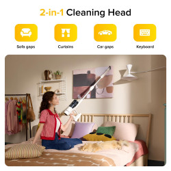 Κάθετη ηλεκτρική σκούπα Roborock H60, 350 W, 115 AW, 500 ml, 3 επίπεδα ισχύος, JawScrapers, Αυτονομία έως 60 λεπτά, Λευκό