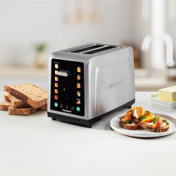 Τοστιέρα Cuisinart SimpliTouch XL RBT2200U, 1000 W, 6 επίπεδα, 5 προγράμματα, οθόνη αφής, αυτόματη κεντράρισμα, ανοξείδωτο/μαύρο