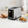 Τοστιέρα Cuisinart SimpliTouch XL RBT2200U, 1000 W, 6 επίπεδα, 5 προγράμματα, οθόνη αφής, αυτόματη κεντράρισμα, ανοξείδωτο/μαύρο