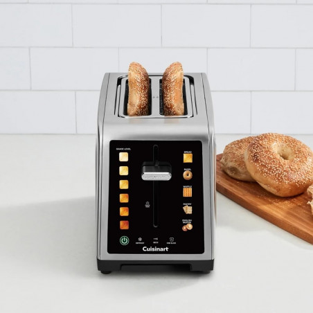 Τοστιέρα Cuisinart SimpliTouch XL RBT2200U, 1000 W, 6 επίπεδα, 5 προγράμματα, οθόνη αφής, αυτόματη κεντράρισμα, ανοξείδωτο/μαύρο