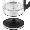 Ηλεκτρικός βραστήρας Cuisinart GK19E Double Glass, 3000 W, 1,7 λίτρα, 50-100 °C, βάση 360°, χειριστήρια αφής, φίλτρο, ενδεικτική λυχνία, ανοξείδωτο/μαύρο