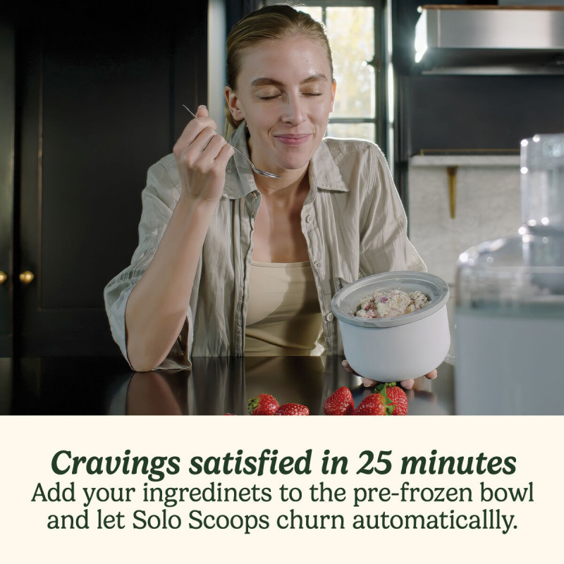 Μηχανή παγωτού Cuisinart Solo Scoops ICEM10E, 25 W, 475 ml, έως 8 μπάλες παγωτού, λευκό