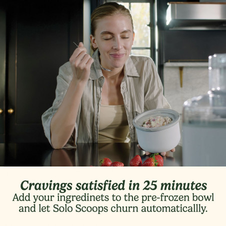 Μηχανή παγωτού Cuisinart Solo Scoops ICEM10E, 25 W, 475 ml, έως 8 μπάλες παγωτού, λευκό