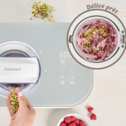 Μηχανή παγωτού Cuisinart Freeze Ease ICE90E, 100 W, 0,95 λίτρα, 3 προγράμματα, συμπιεστής, λευκό/γκρι