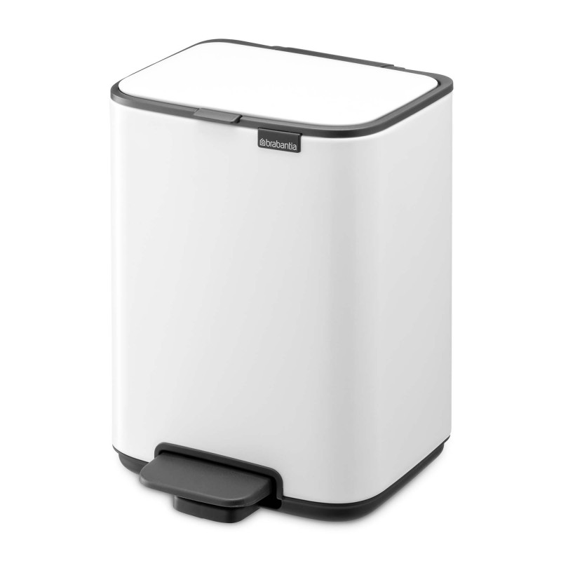Κάδος απορριμμάτων Brabantia Bo Pedal 1010117, 4 λίτρα, Απαλό κλείσιμο, Αντιολισθητική βάση, Λευκό