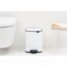 Κάδος απορριμμάτων Brabantia Bo Pedal 1010118, 7 λίτρα, Απαλό κλείσιμο, Βάση με ελαστικό επίστρωμα, Λευκό