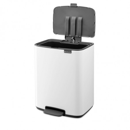 Κάδος απορριμμάτων Brabantia Bo Pedal 1010119, 12 λίτρα, Απαλό κλείσιμο, Αντιολισθητική βάση, Λευκό