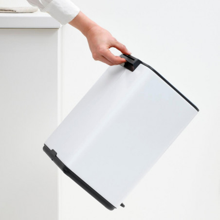 Κάδος απορριμμάτων Brabantia Bo Pedal 1010119, 12 λίτρα, Απαλό κλείσιμο, Αντιολισθητική βάση, Λευκό
