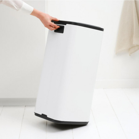 Κάδος απορριμμάτων Brabantia Bo Touch 1010121, 30 λίτρα, Ομαλό και αθόρυβο άνοιγμα, Μεγάλο άνοιγμα, Λευκό