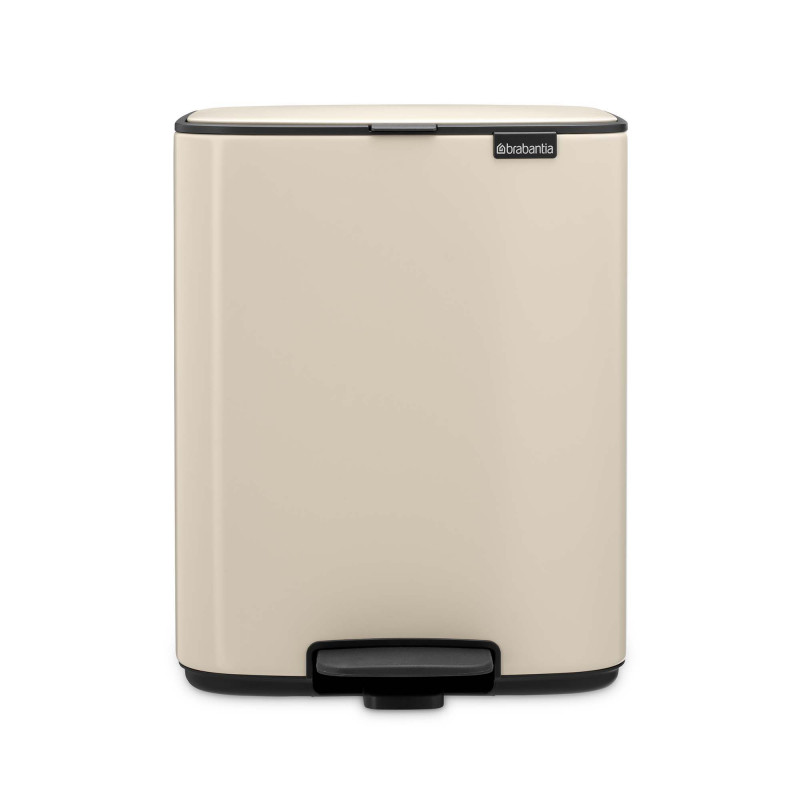 Κάδος απορριμμάτων Brabantia Bo Pedal 1010123, 12 λίτρα, Απαλό κλείσιμο, Αντιολισθητική βάση, Μπεζ